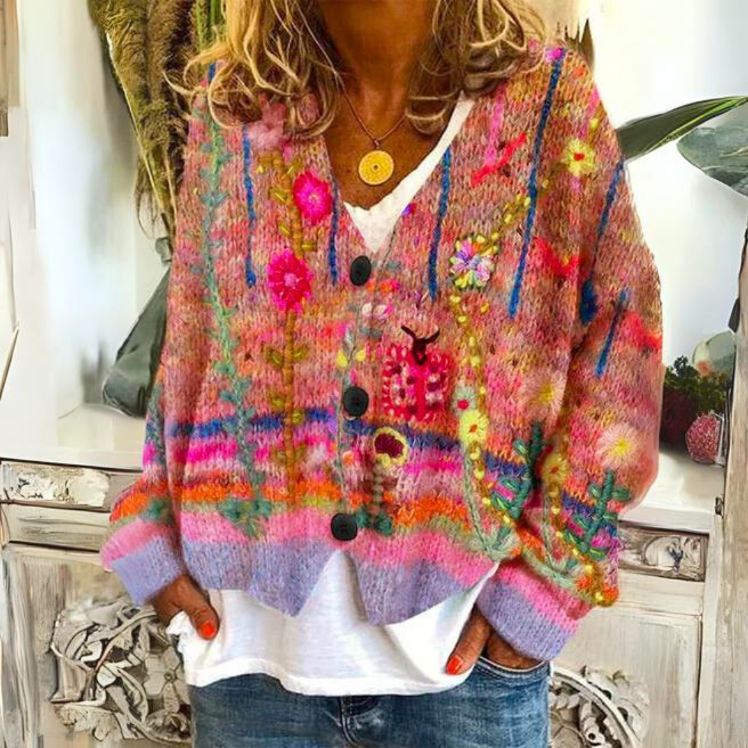 Franziska | Pull en tricot coloré et confortable pour femmes avec motif Boho