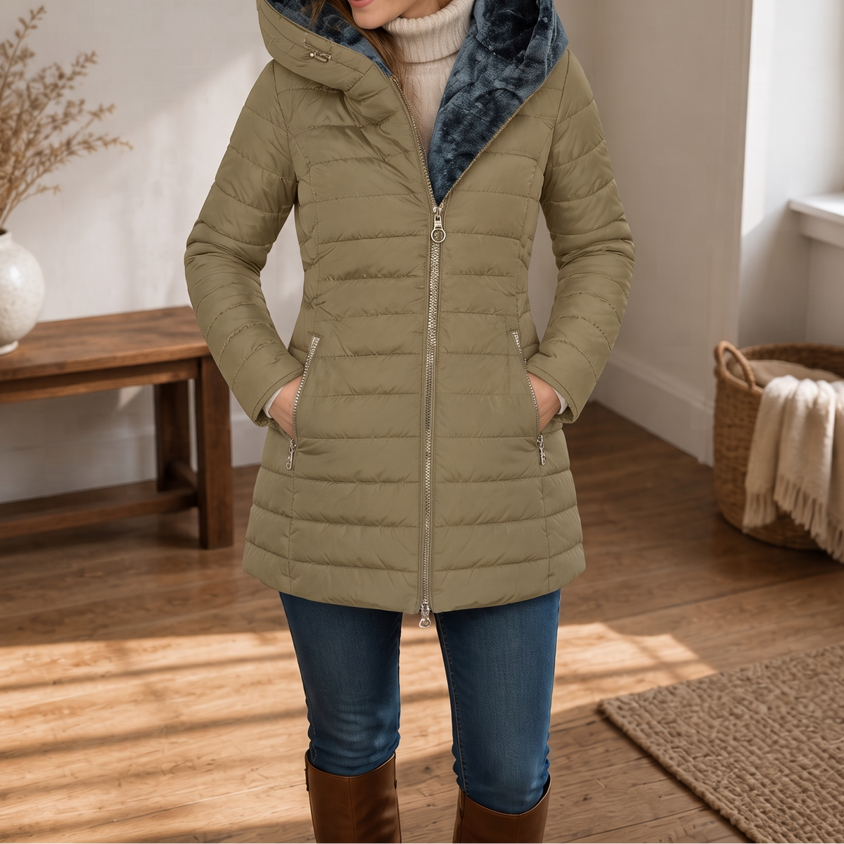 Stella | Veste matelassée pour femmes chaude et élégante avec capuche