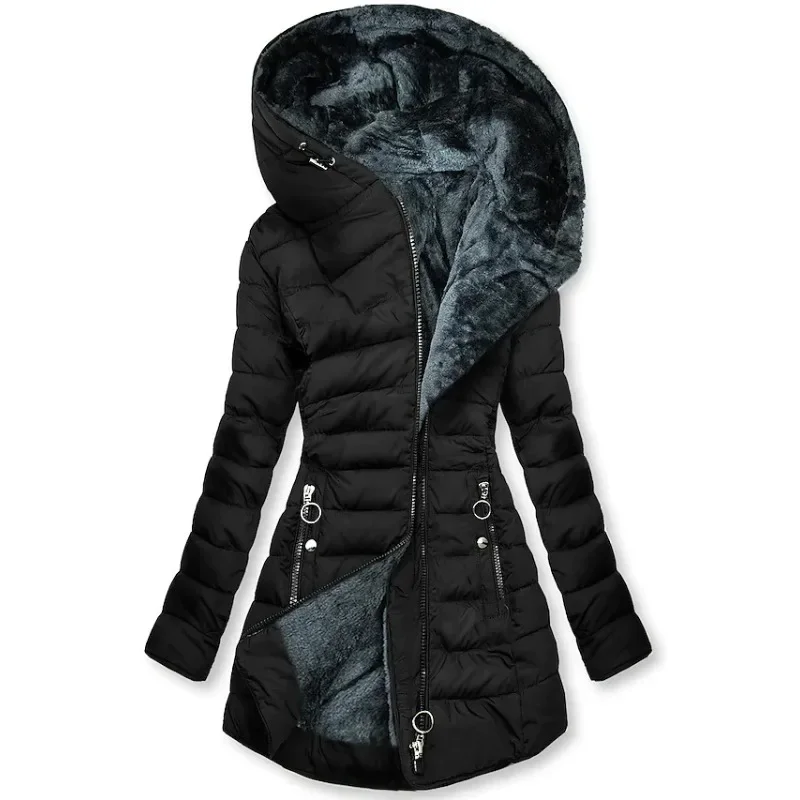 Manteau d'hiver Femme | Doublure en fourrure douce & Optique élégante