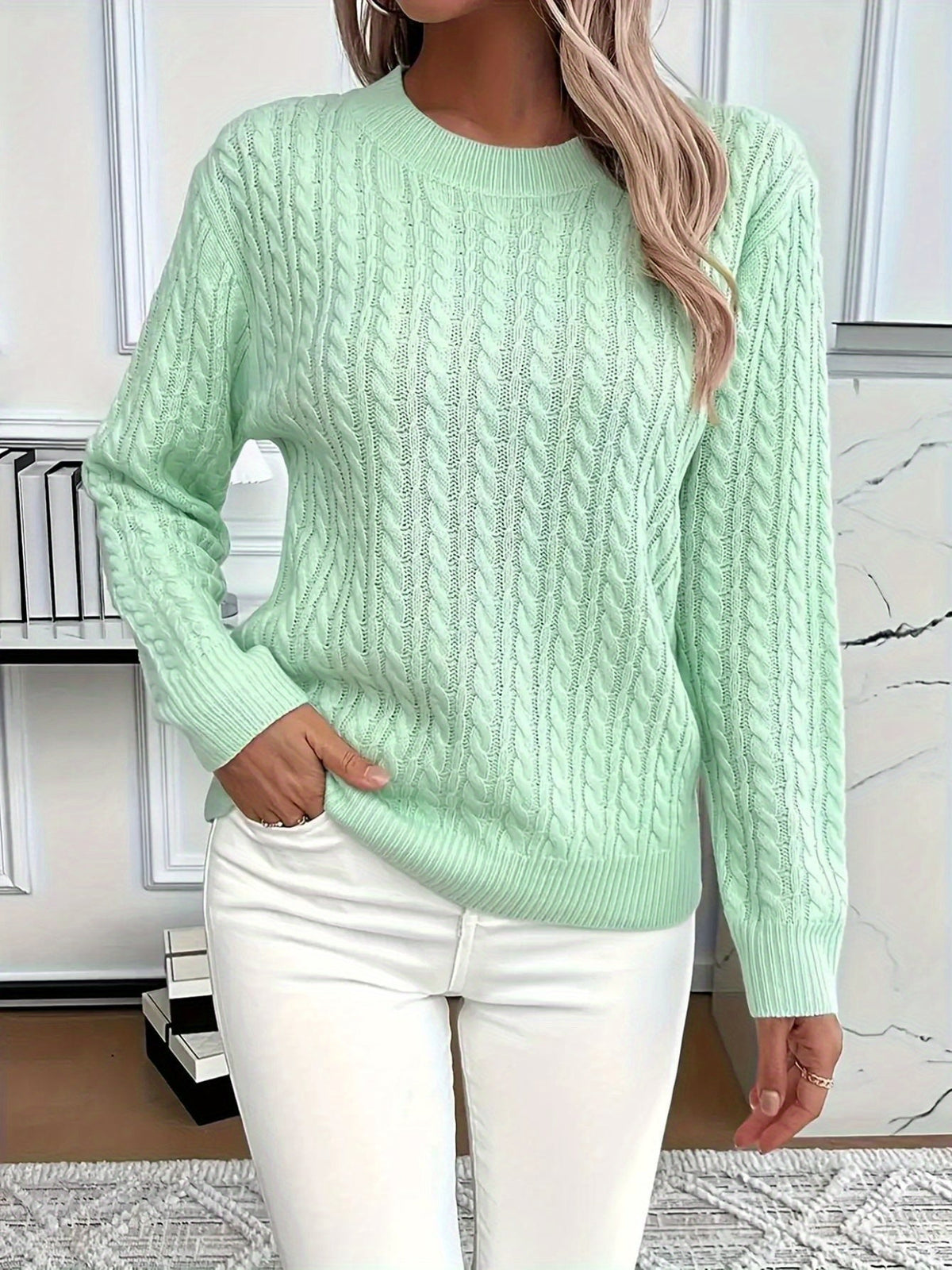 PULL ROND CONFORTABLE POUR FEMMES
