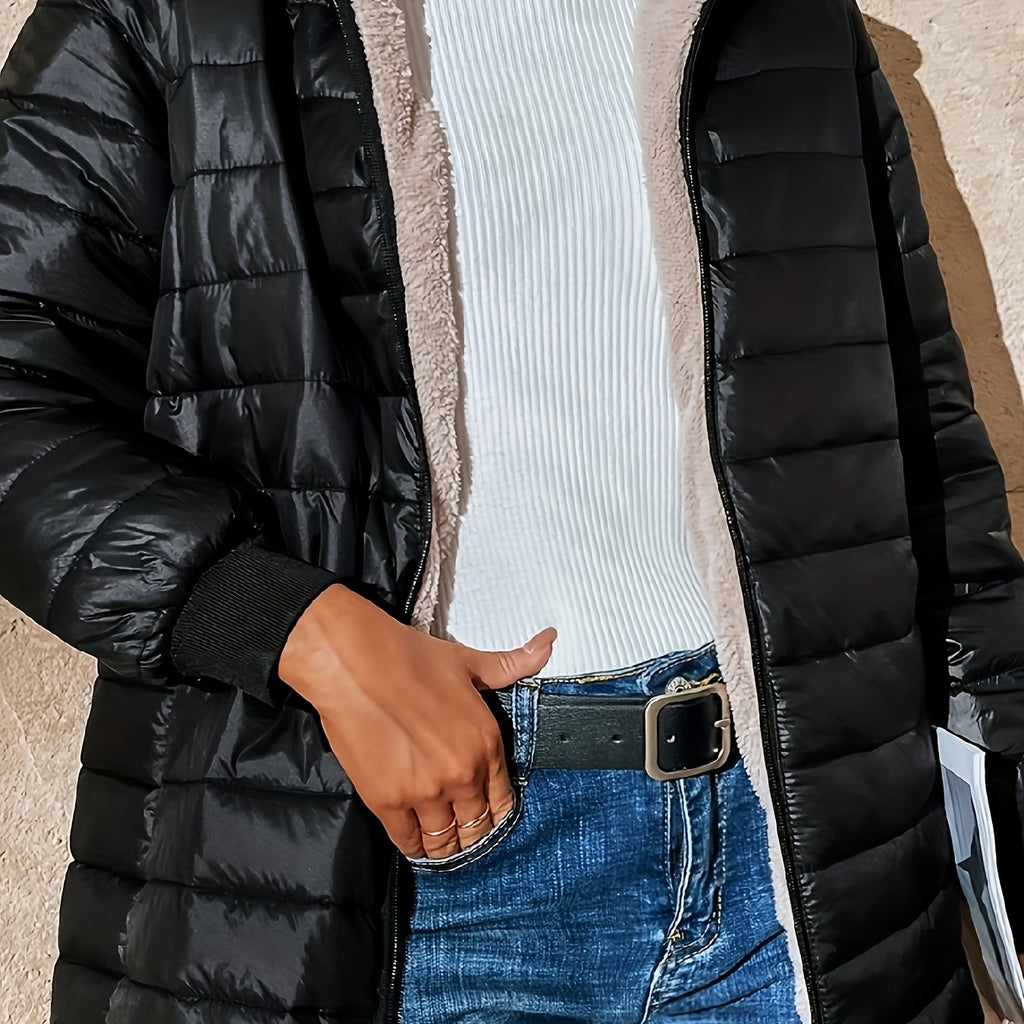 Esther - Manteau d'Hiver Long et Élégant Matelassé