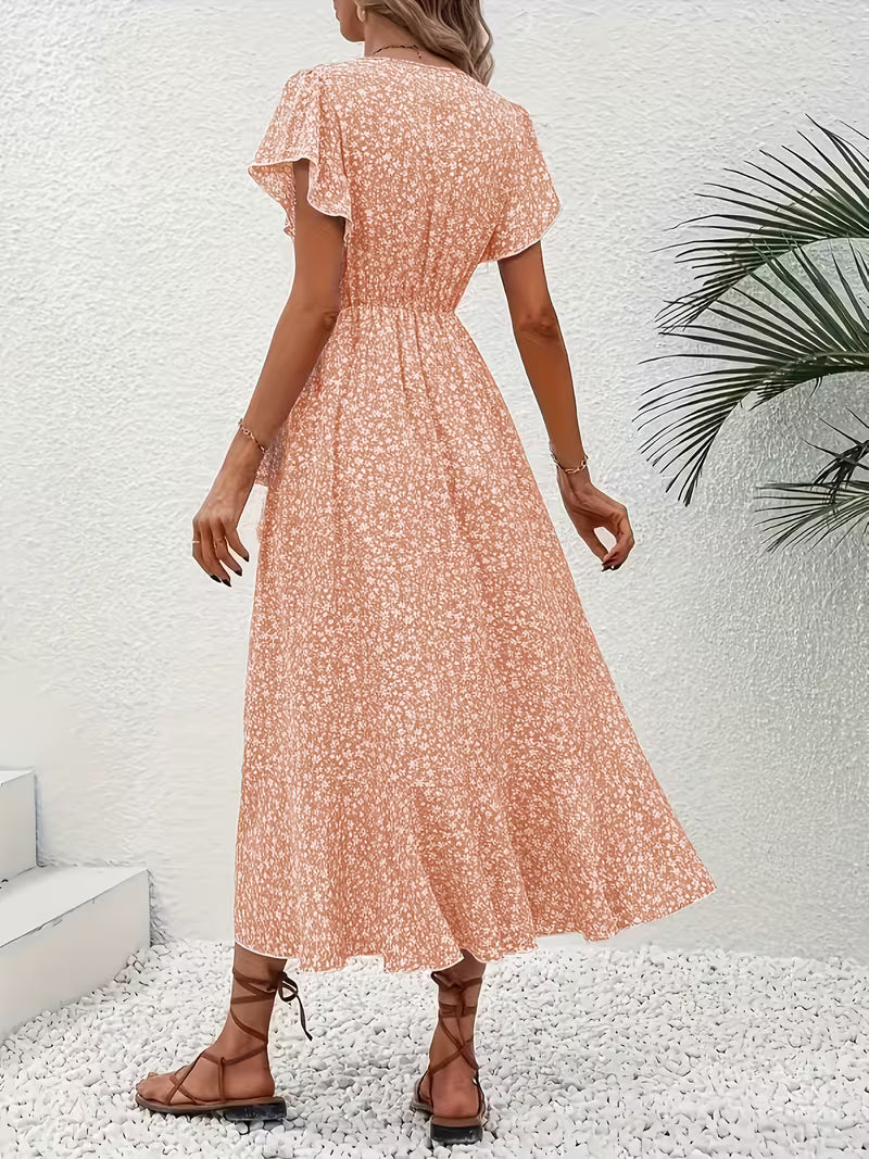 Elara | Robe portefeuille fluide et évasée