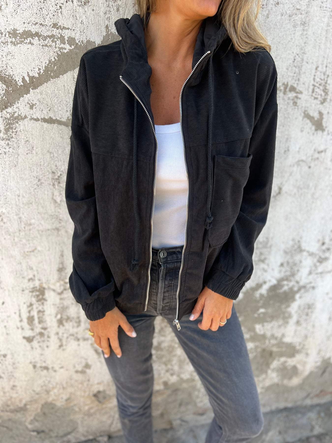Concetta - Veste de loisirs avec capuche et fermeture éclair