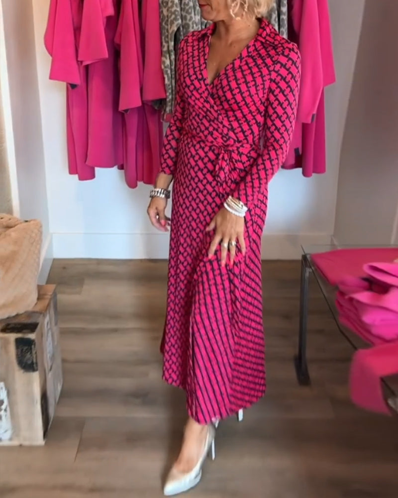 Robe Maxi Élégante à Col V