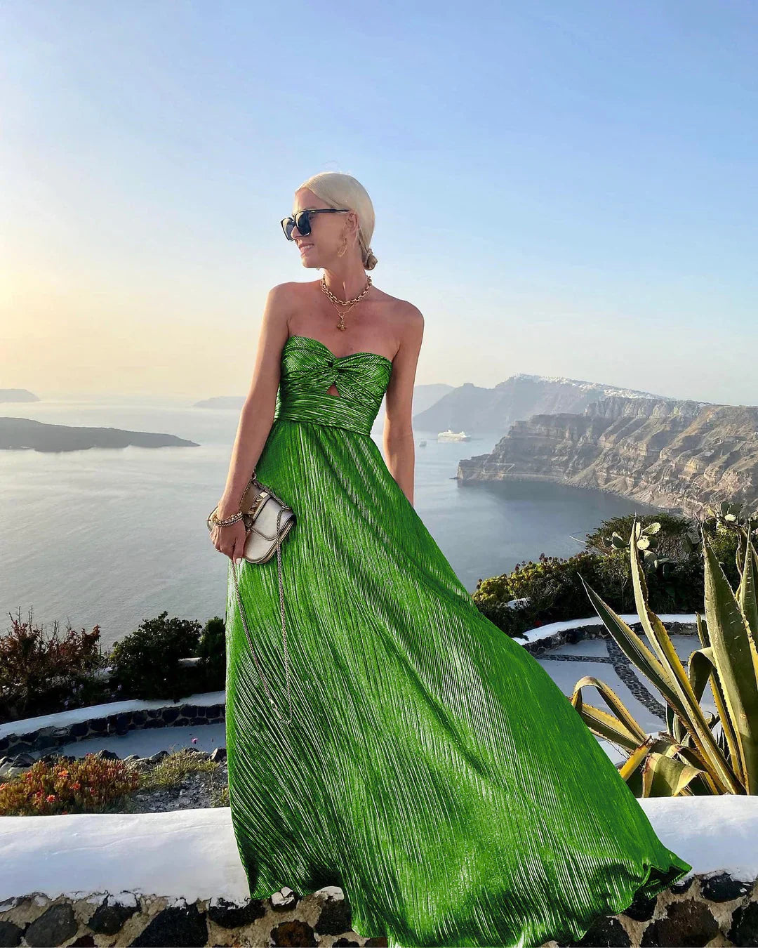 Ane | Robe maxi sans bretelles pour femmes avec décolleté