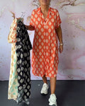 Robe loose à manches courtes avec col