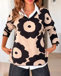 Pull Imprimé Fleural Encolure V