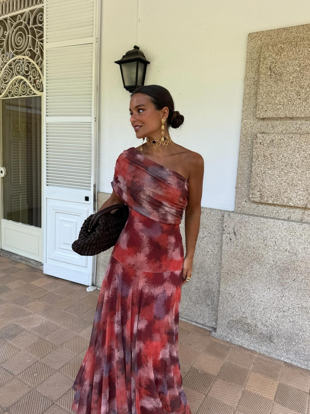 Robe Maxi à Épaule Unique pour Femmes
