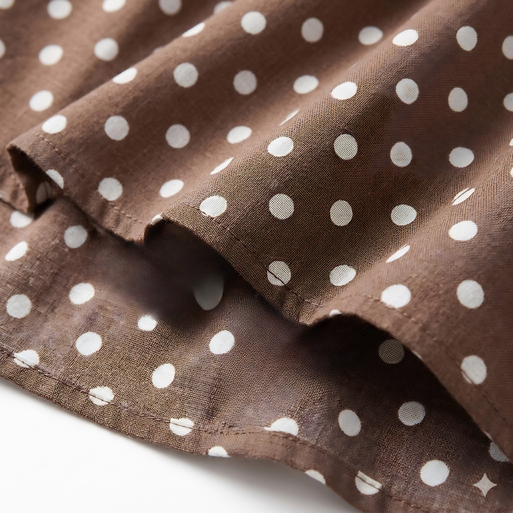 Robe à Pois sans Manches Coupe Midi Évasée et Col Rond pour Femme