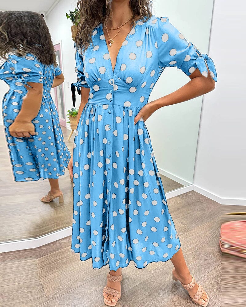Bellamy - Robe à décolleté en V avec pois