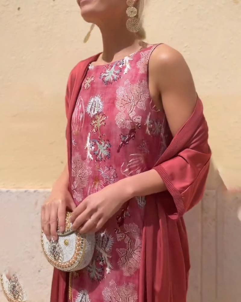 Robe Maxi Sans Manches + Ensemble Cardigan Assorti