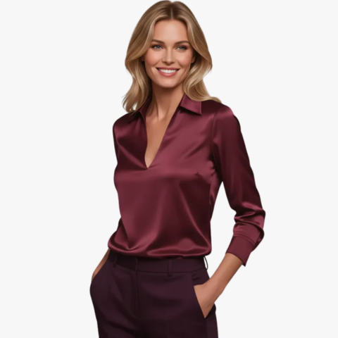 Blouse élégante en satin pour femme | Chic