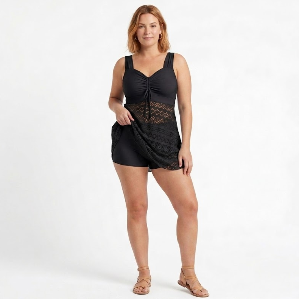 Maillot de Bain Tankini Ensemble de Tankini Femme Taille Haute avec Shorty