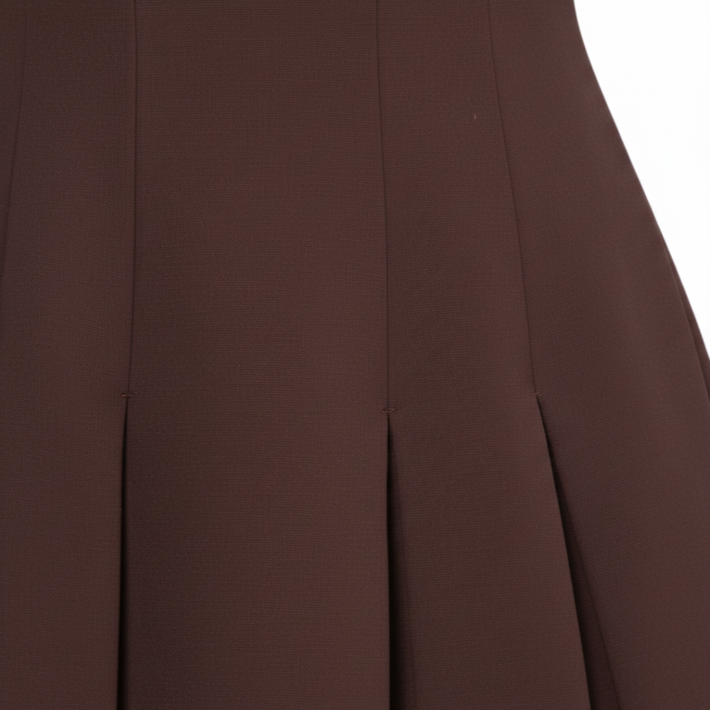 Robe Courte Patineuse Sans Manches à Col Bateau et Jupe Plissée