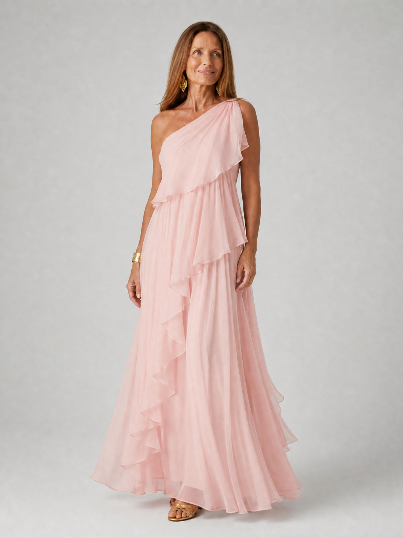 Parietta | Robe maxi élégante avec décolleté asymétrique