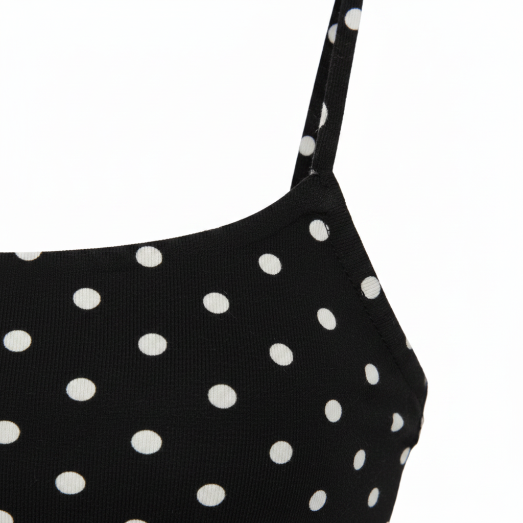 Robe Courte Moulante à Pois avec Découpes Latérales pour Femme