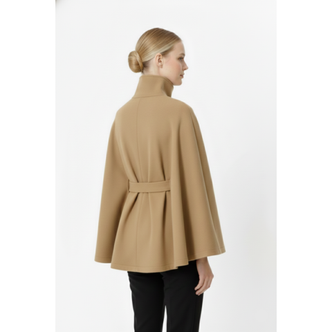 Manteau à col haut et ceinture pour femme | Hiver