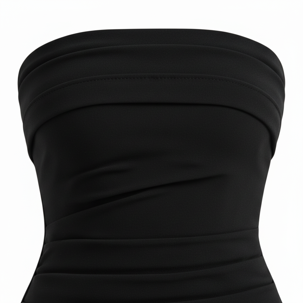 Robe de Soirée Maxi Bustier avec Fente Haute pour Invitée de Mariage