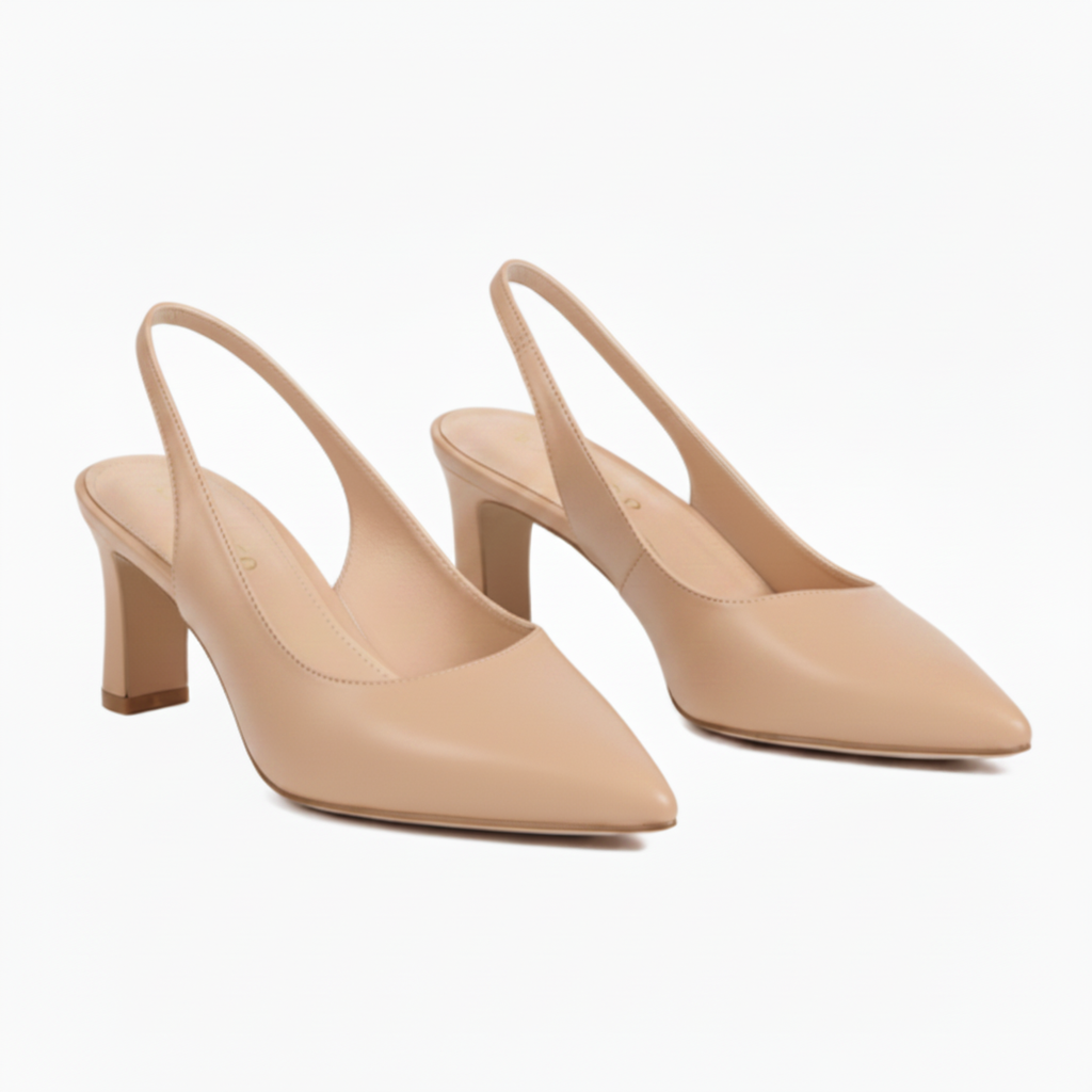 Escarpins Slingback à Bout Pointu pour Femme Chaussures à Petit Talon Kitten Heel
