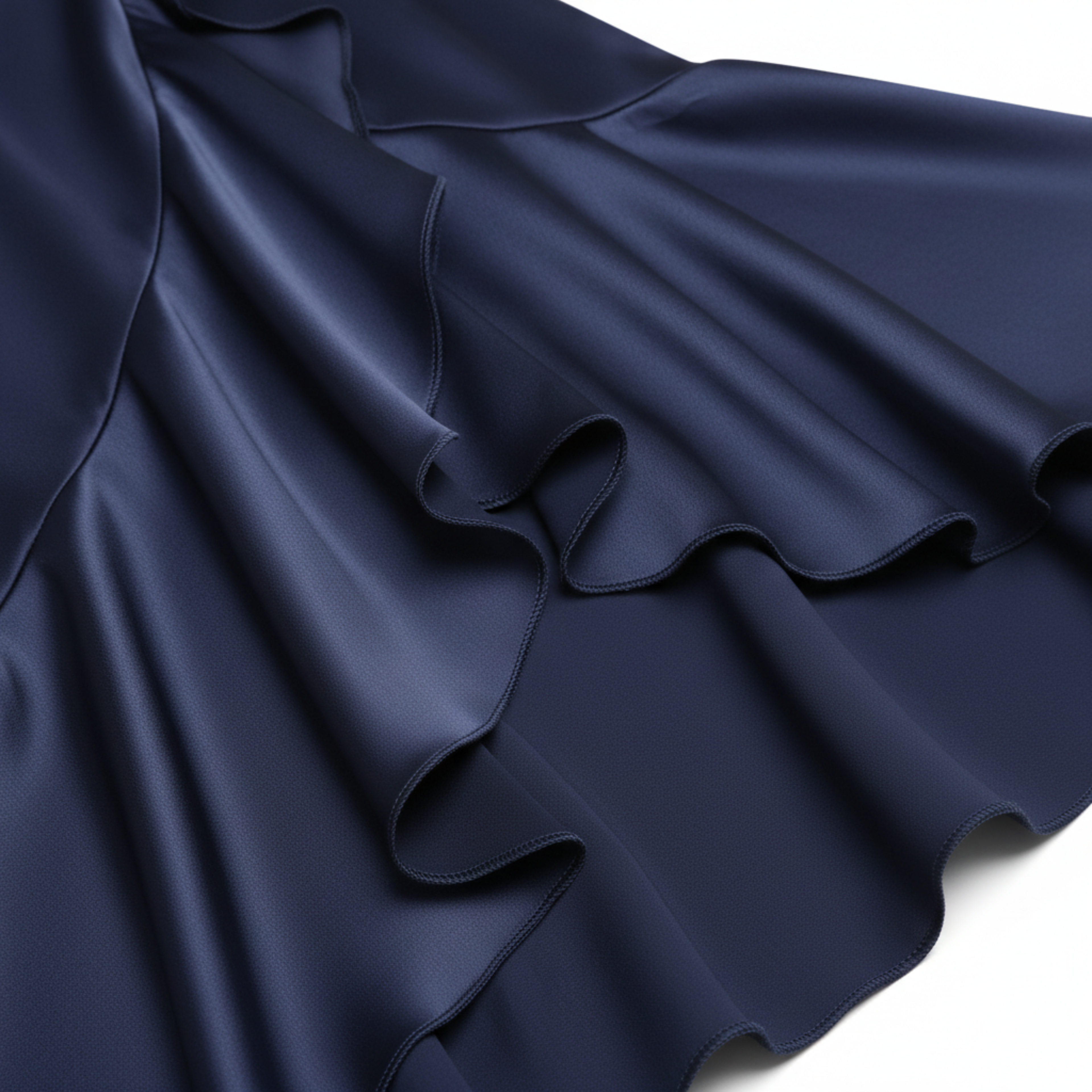 Robe de Cocktail Longue en Satin Design Cache-Cœur avec Jupe Cascade