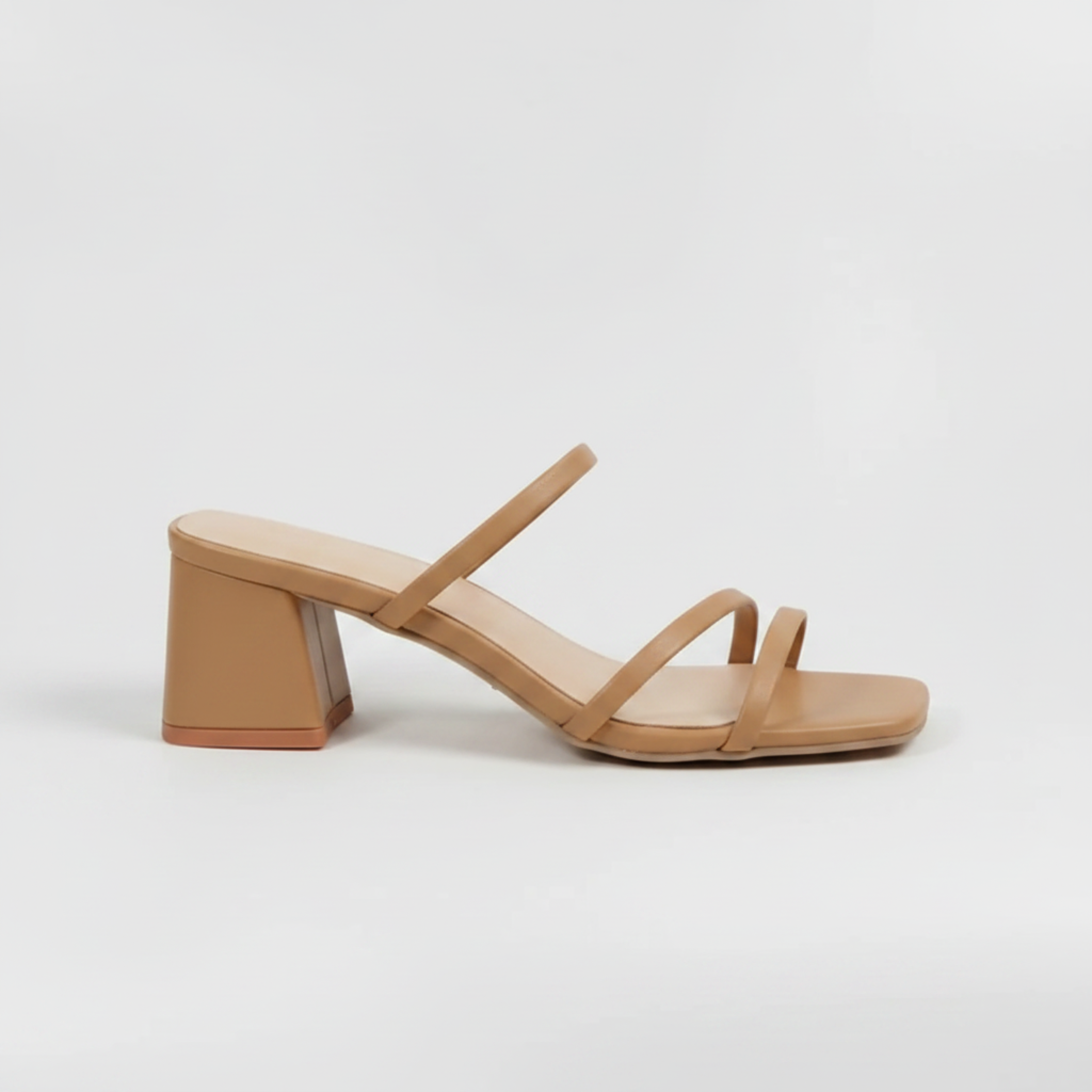 Sandales à Talon Carré pour Femme Chaussures à Brides et Bout Carré