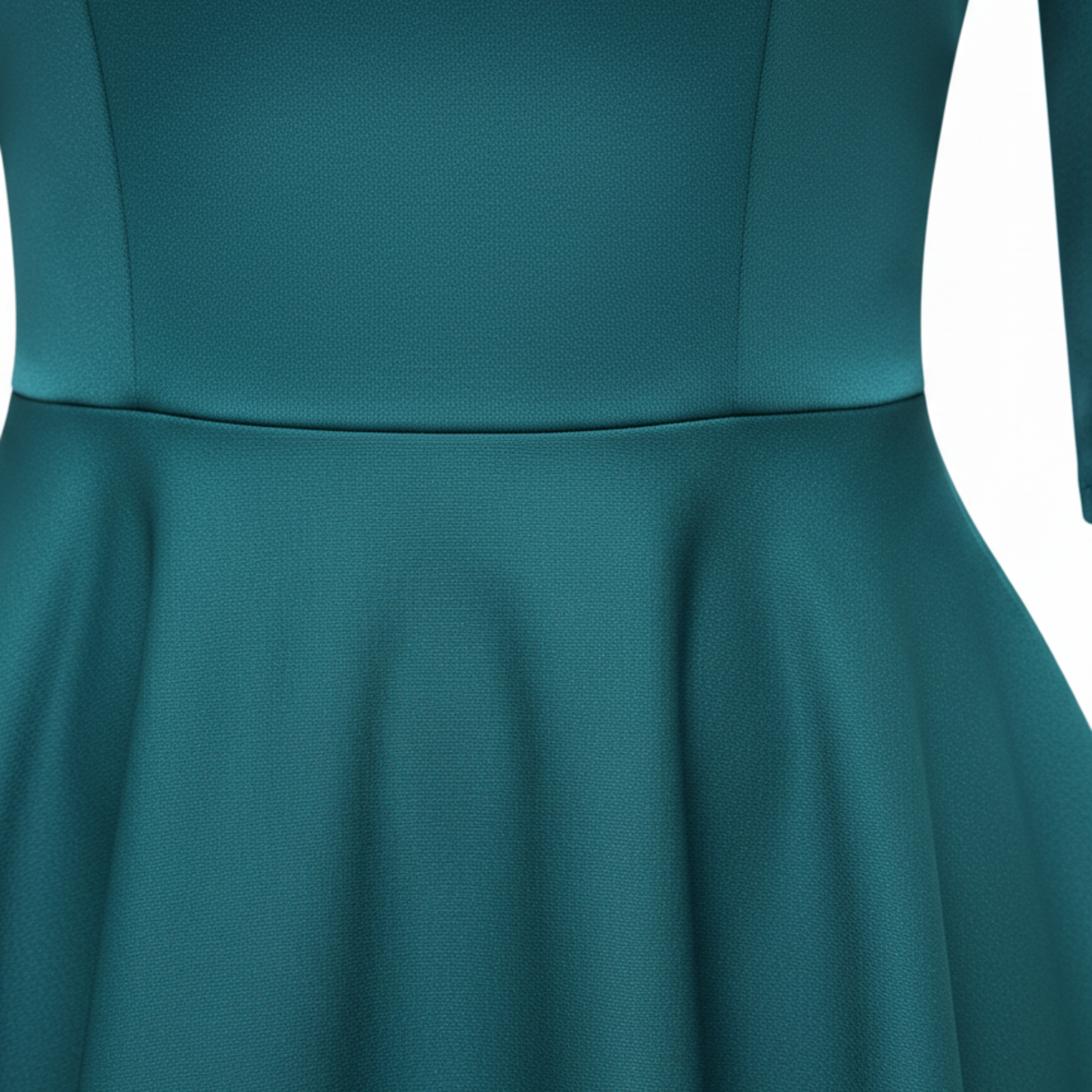 Robe de Soirée Midi Évasée à Manches 3/4 pour Invitée de Mariage