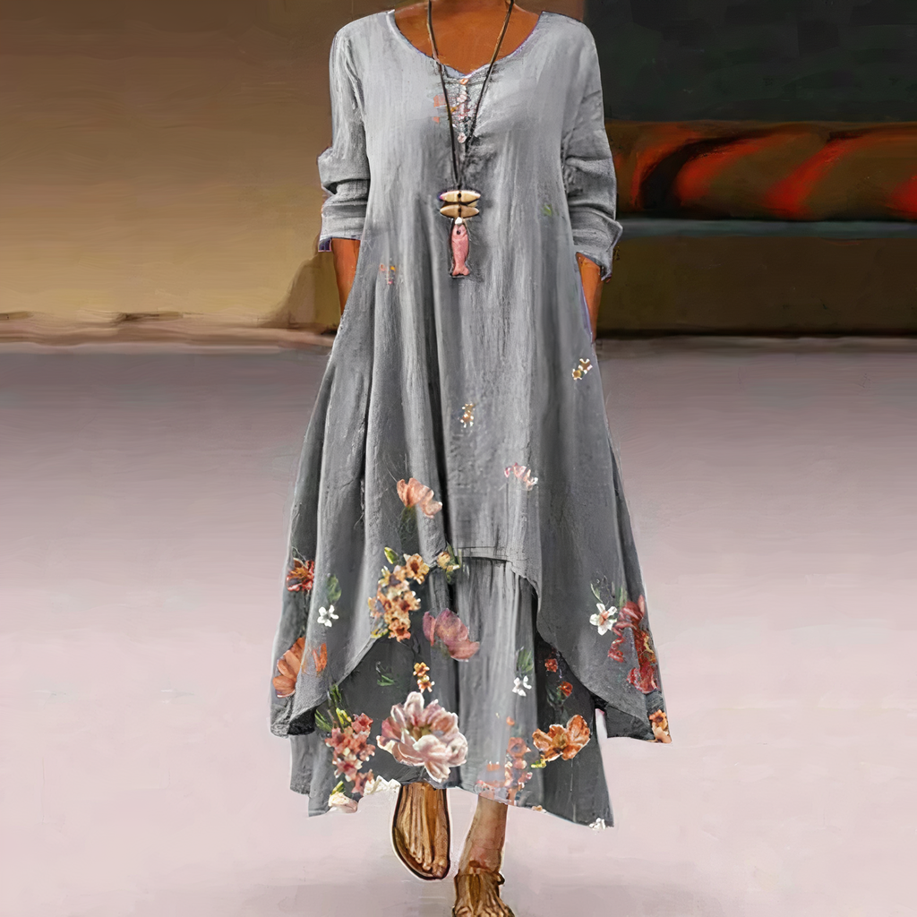 Flora | Robe Maxi Longue à Imprimé Floral pour Femmes