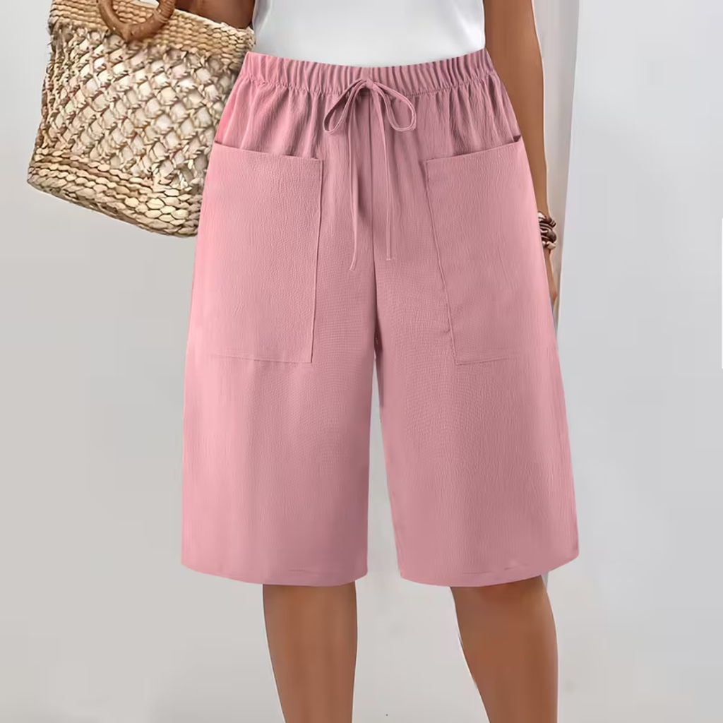 Short long femme avec poches et cordon ajustable