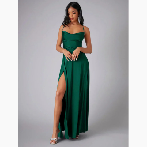 Robe de soirée à fente haute pour femme | Maxi