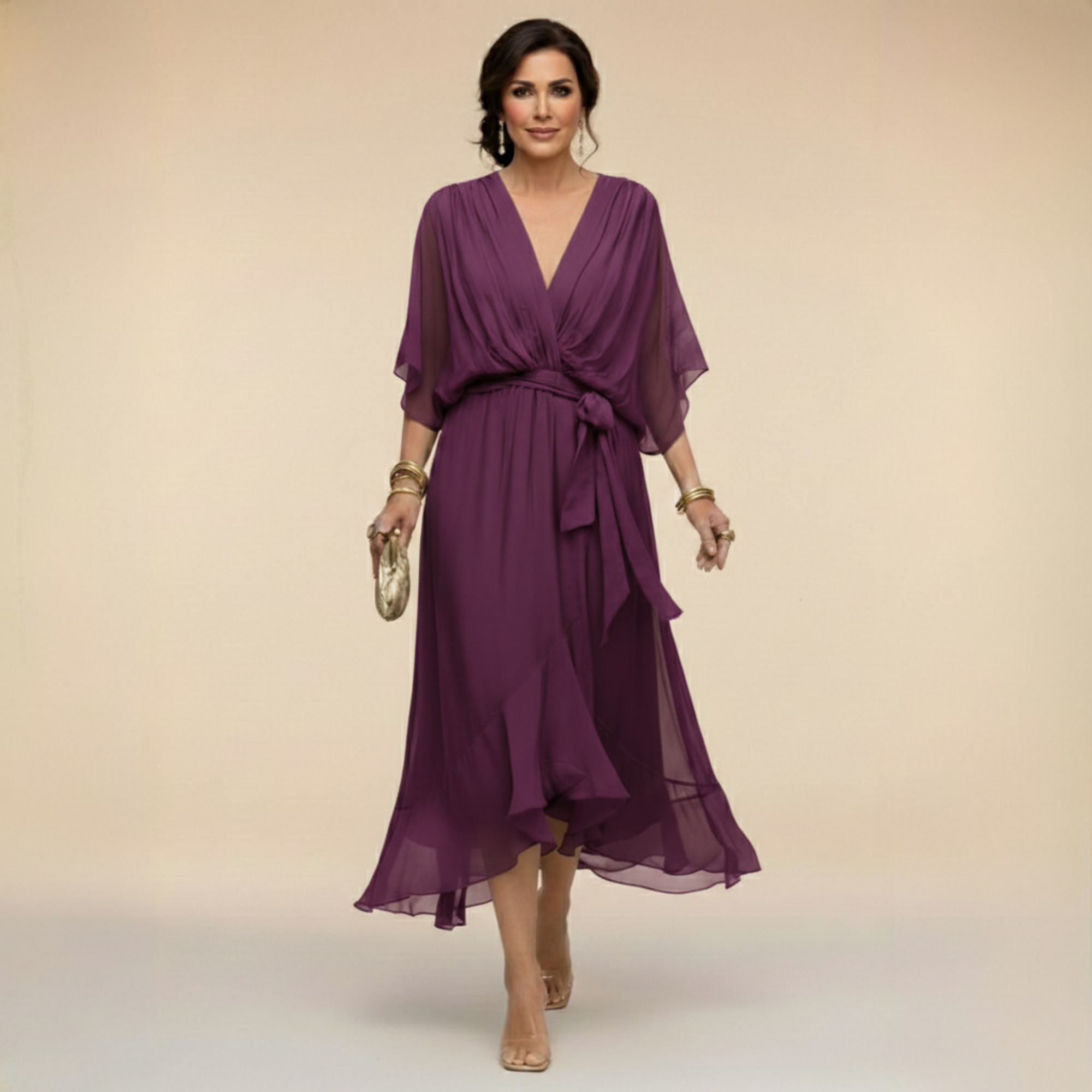 Sarah | Robe Chiffon V-Cou Sandra