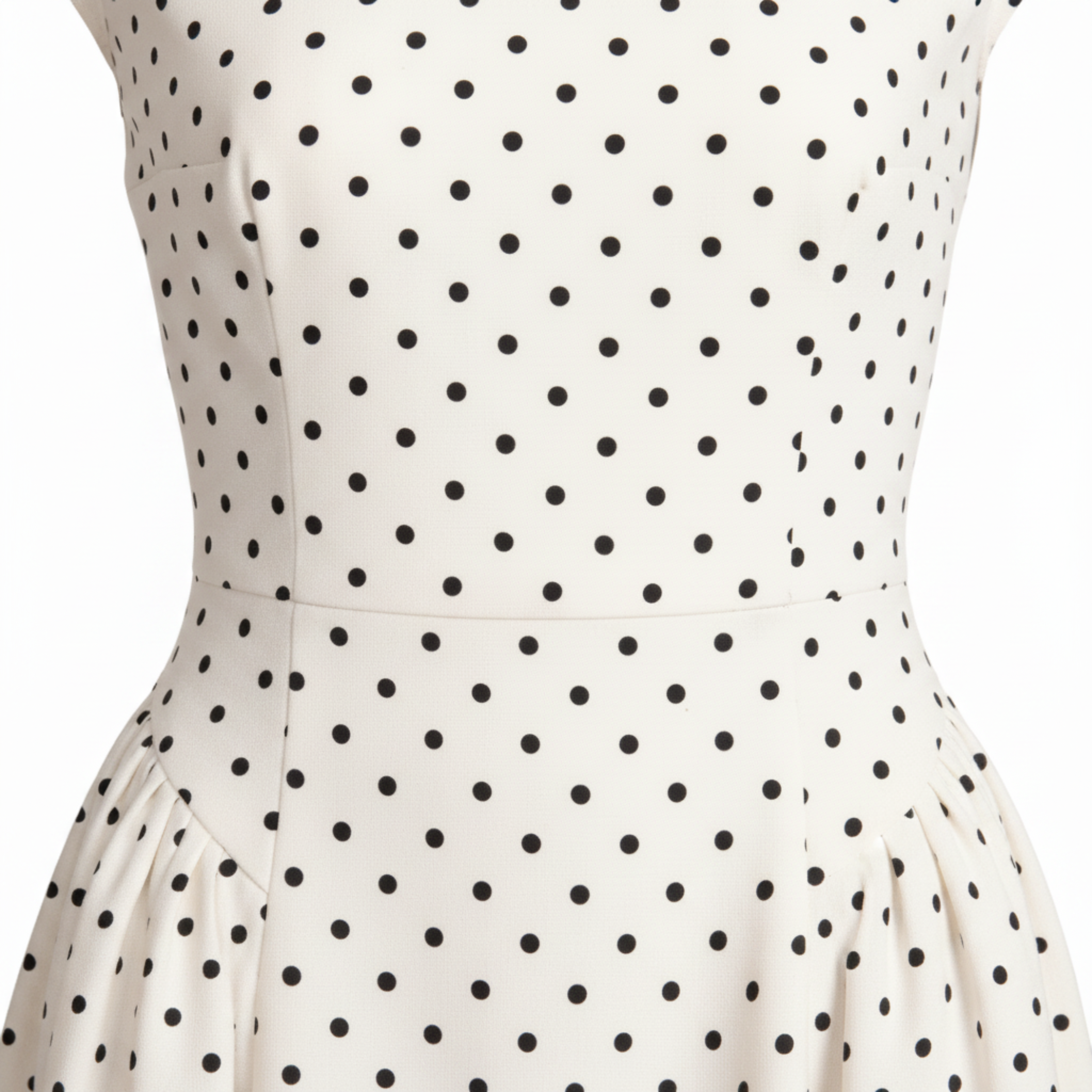 Robe Longue à Pois pour Femme avec Col Rond et Jupe Évasée Coupe Ajustée