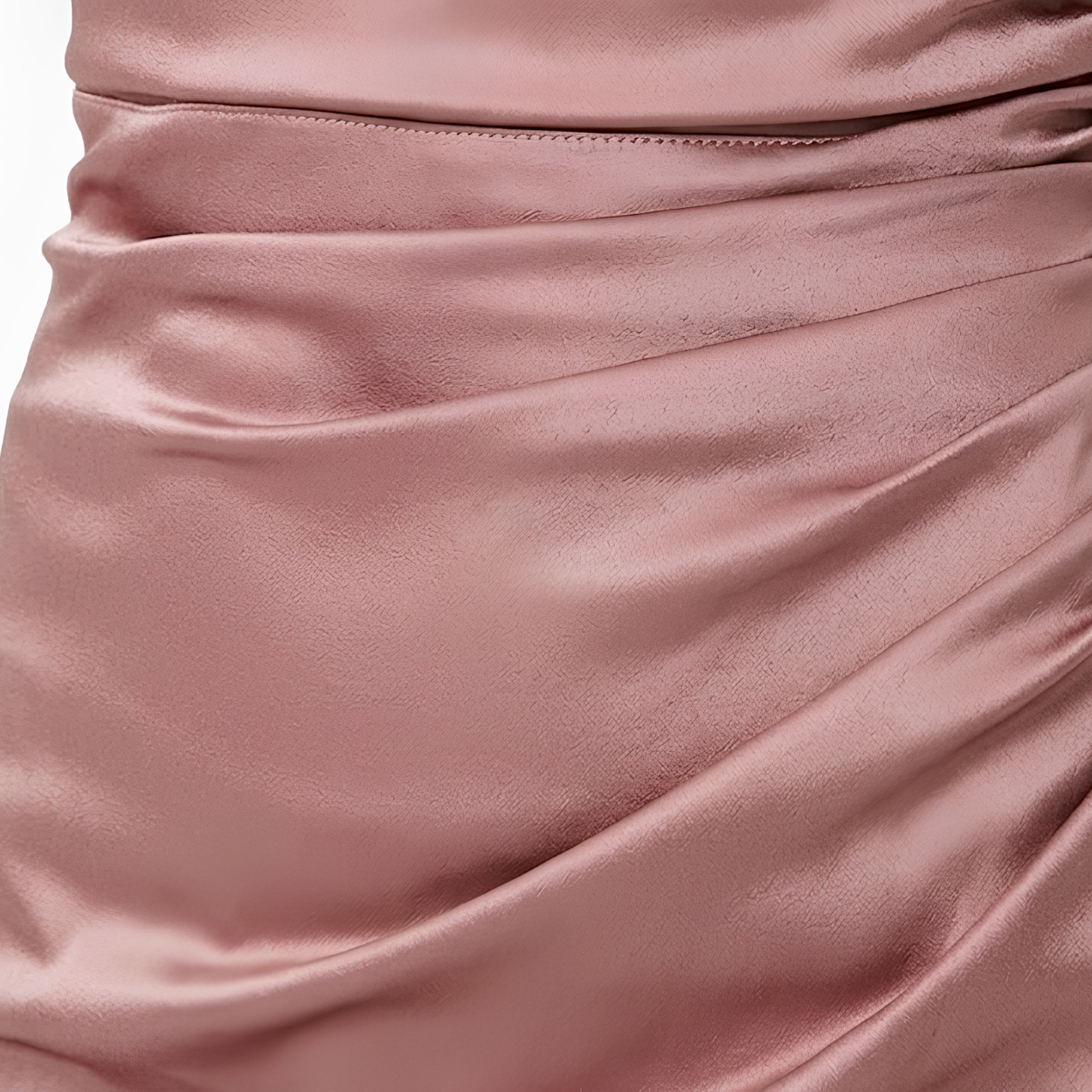 Robe de Gala Longue en Satin à une Épaule avec Fente Latérale pour Femme