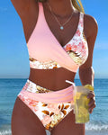 Bikini Floral Contrast Découpé