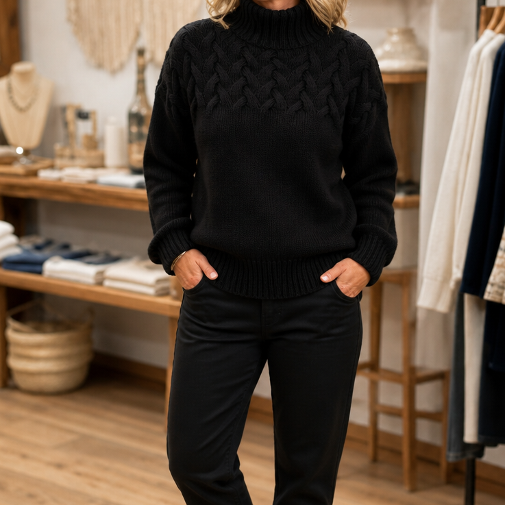 Elina | Pull en tricot à motif torsadé élégant et chaud
