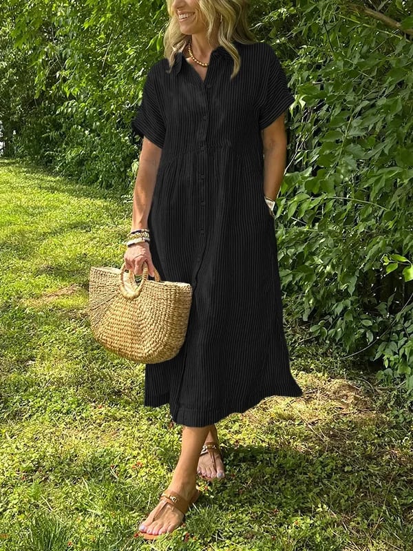 Gwen™ - Robe chemise rayée