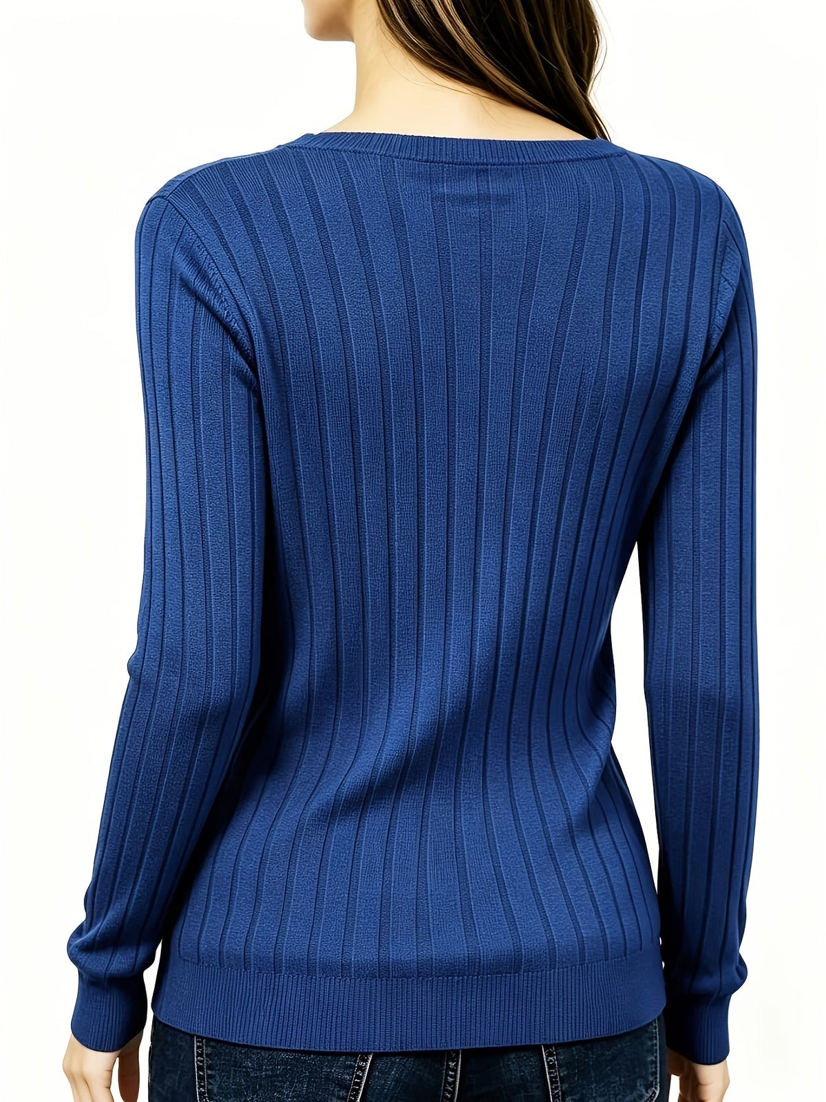 TOP RIBBLE AVEC COL EN V POUR FEMMES