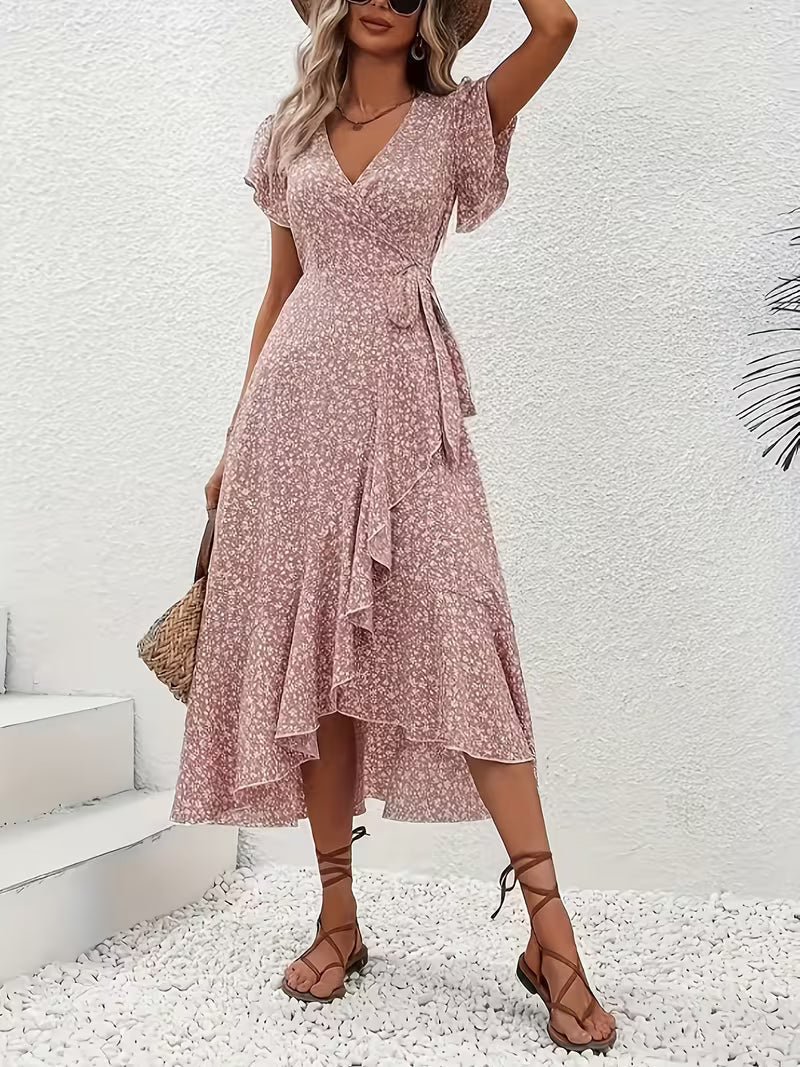 Elara | Robe portefeuille fluide et évasée