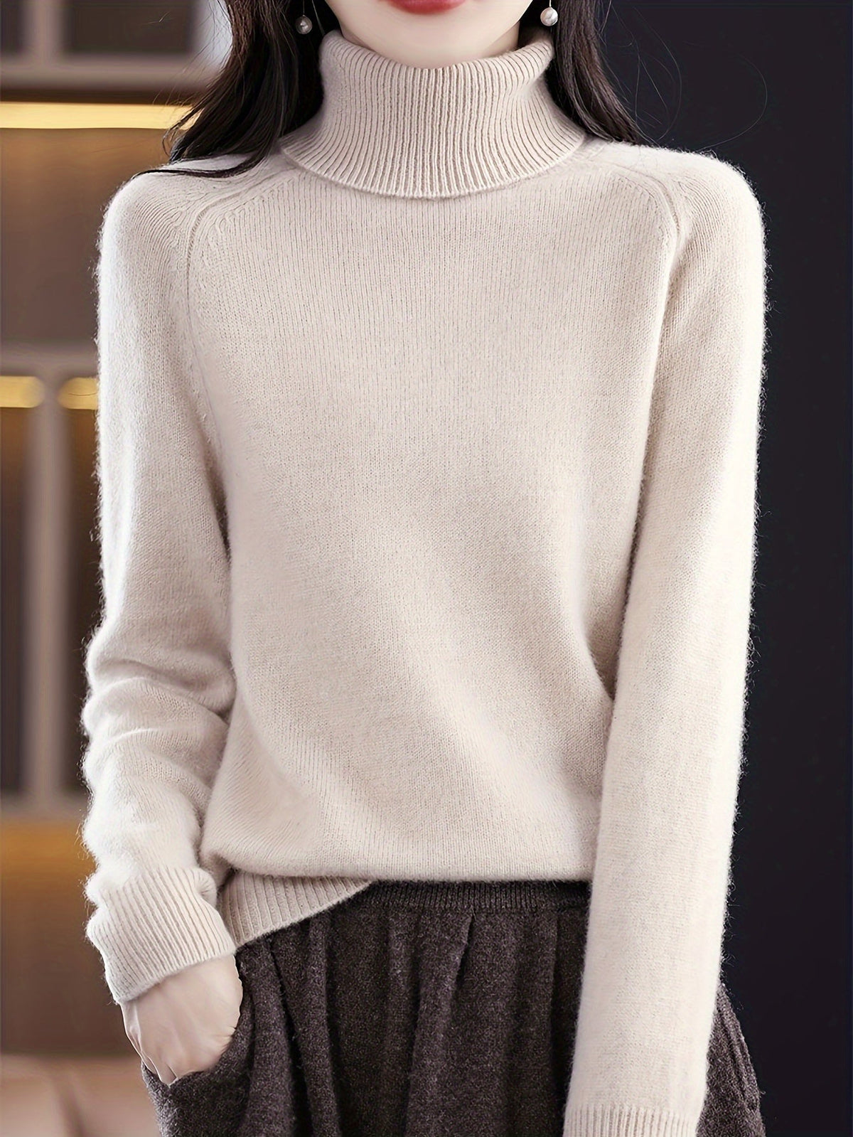 PULL COL ROLÉ POUR FEMMES