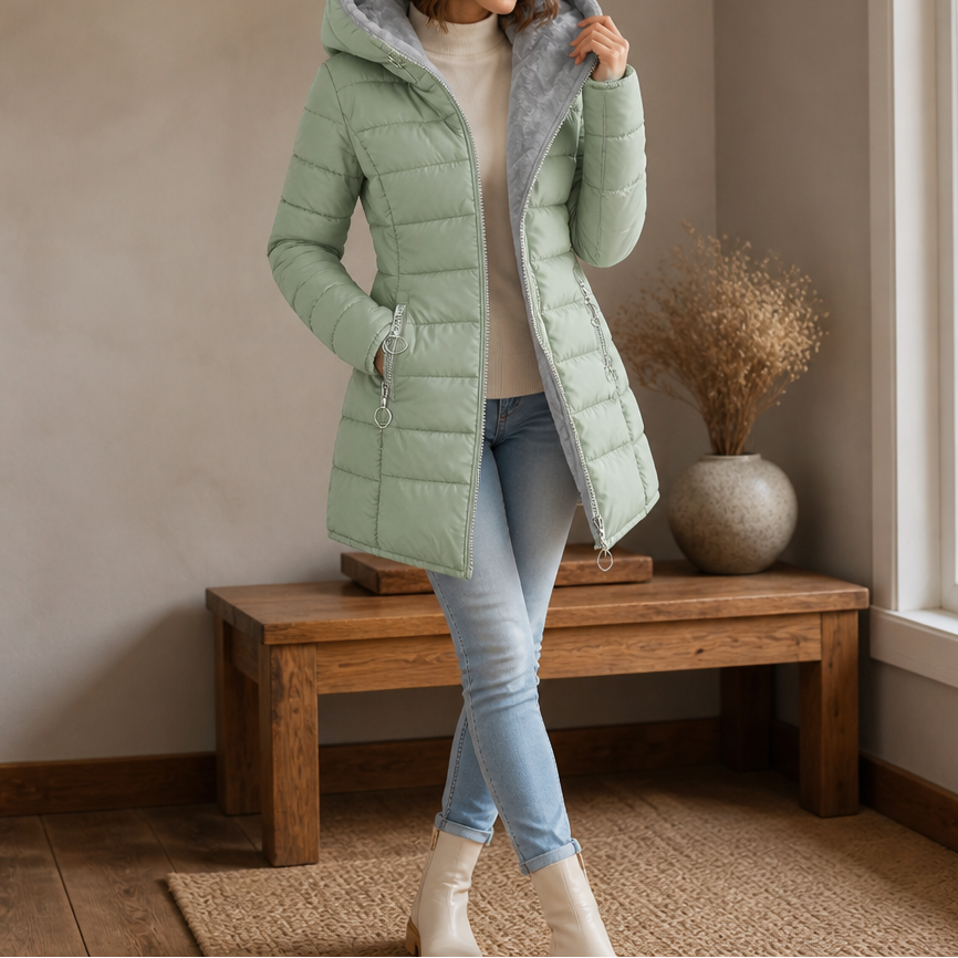 Stella | Veste matelassée pour femmes chaude et élégante avec capuche