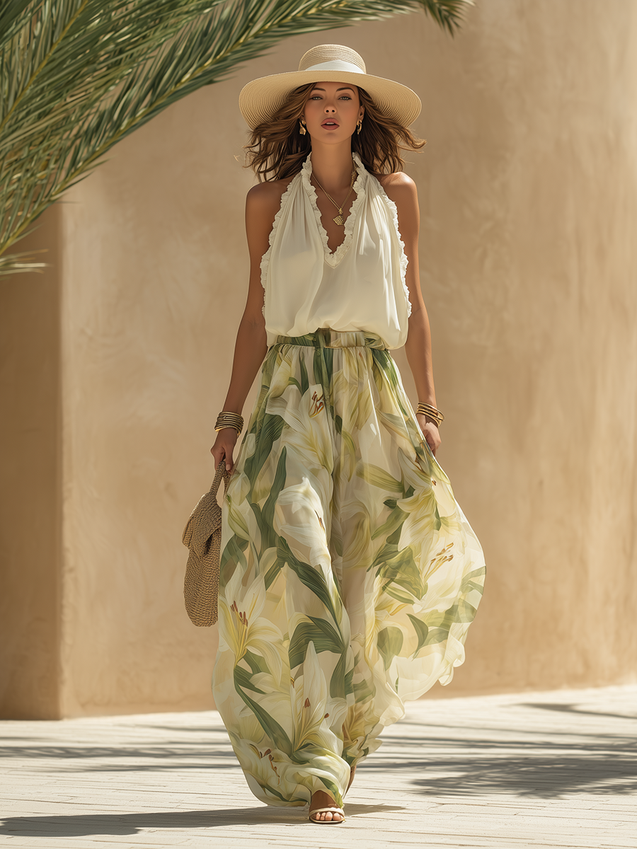 Lysandra | Ensemble fluide Druck Élégantes Lilies