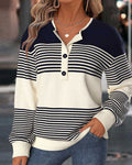 Pullover Rayé Col Rond Pull