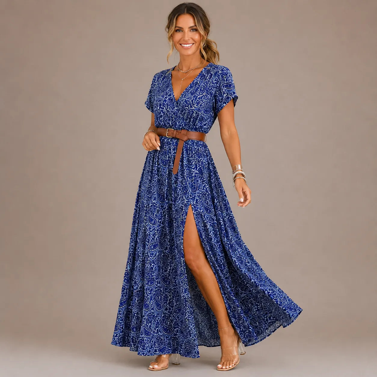 Golissa | Robe maxi boho avec décolleté en V et imprimé floral