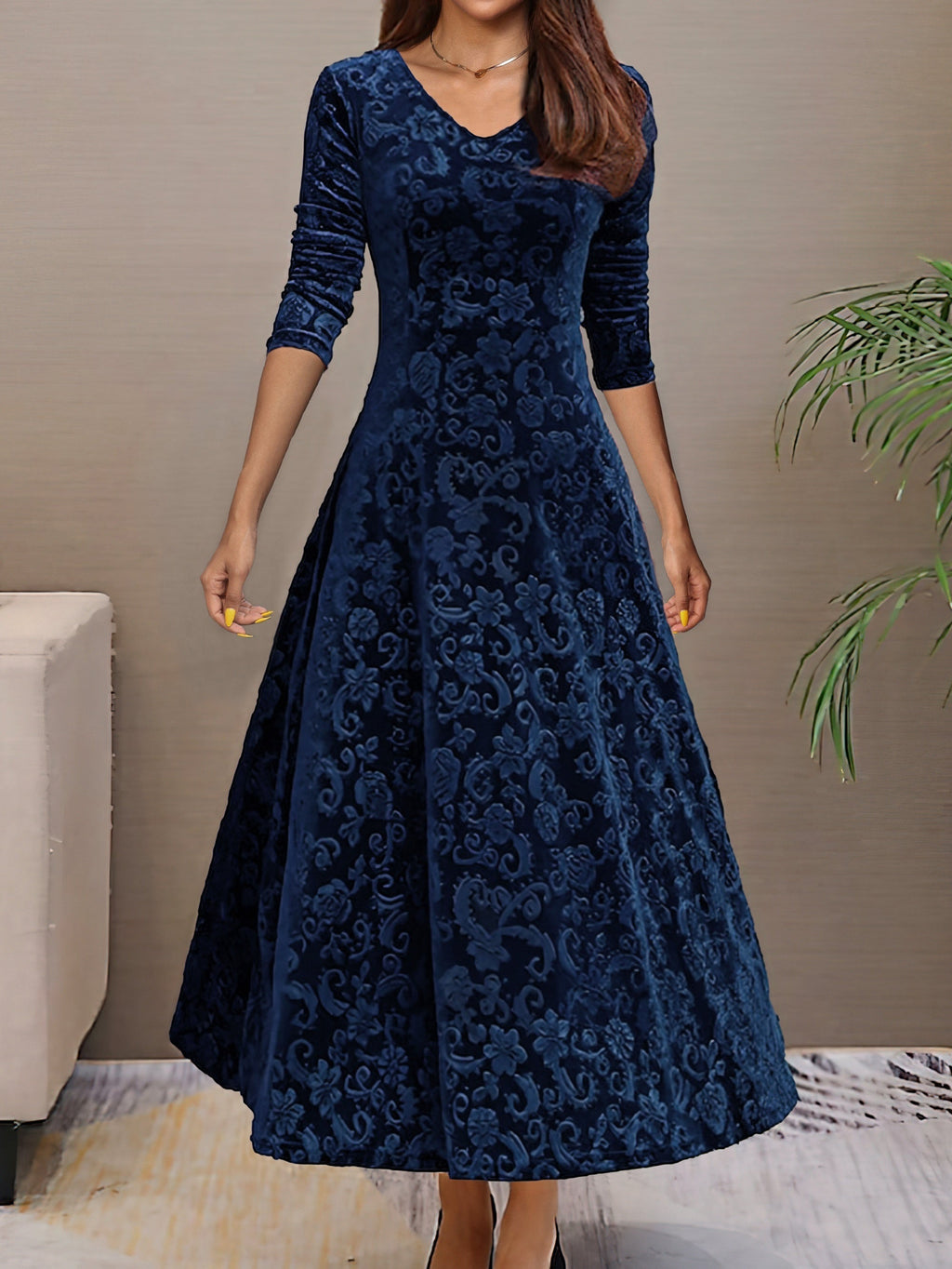 Nancy | Robe de fête en velours luxueux