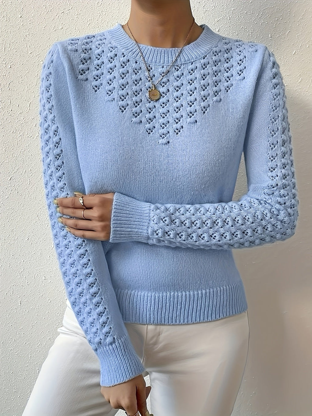 Helena | Pull en tricot pointelle léger et confortable pour femmes