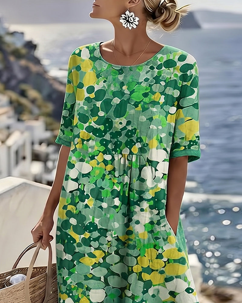 Xenjia | Robe midi décontractée avec imprimé floral coloré