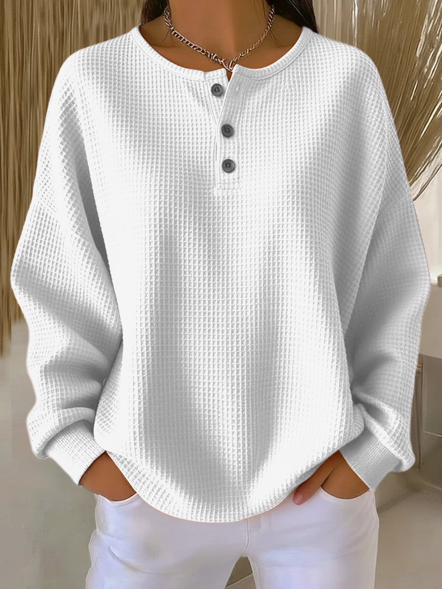 Emma - Pull Oversize avec Boutons Stylé