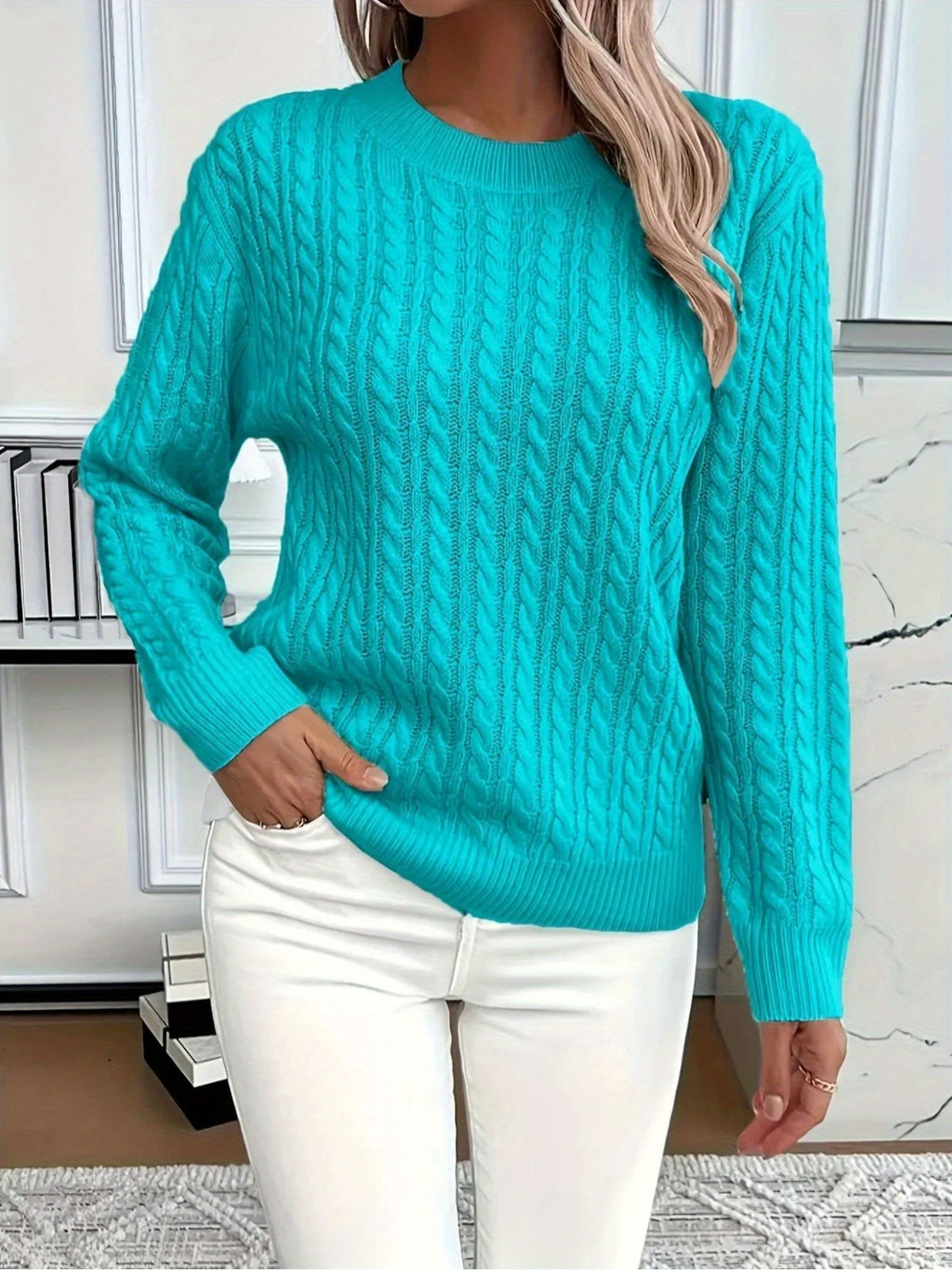 PULL ROND CONFORTABLE POUR FEMMES