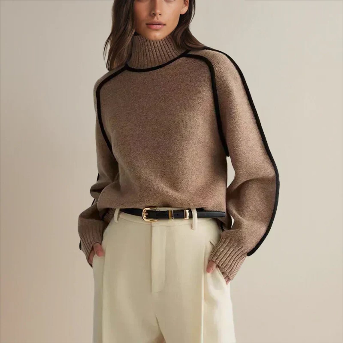 Emily | Pull à Col Roulé Oversize Élégant et Confortable
