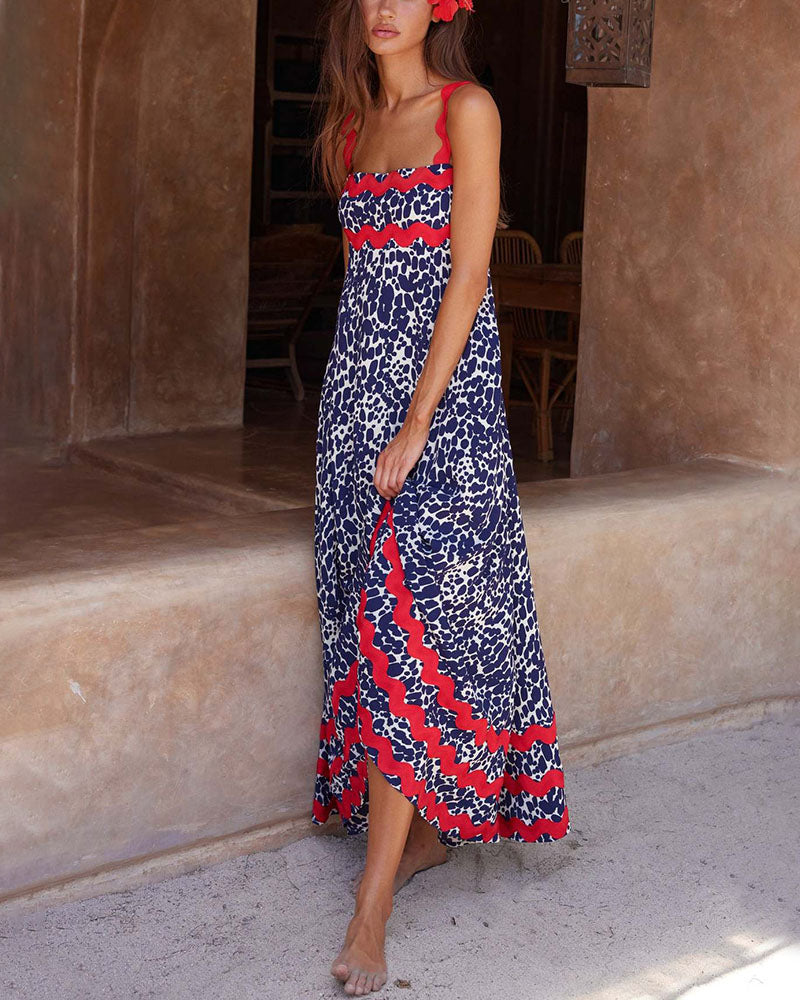 Robe Longue À Bretelles Avec Motif Floral Pour Femme | Idéale Pour L’été