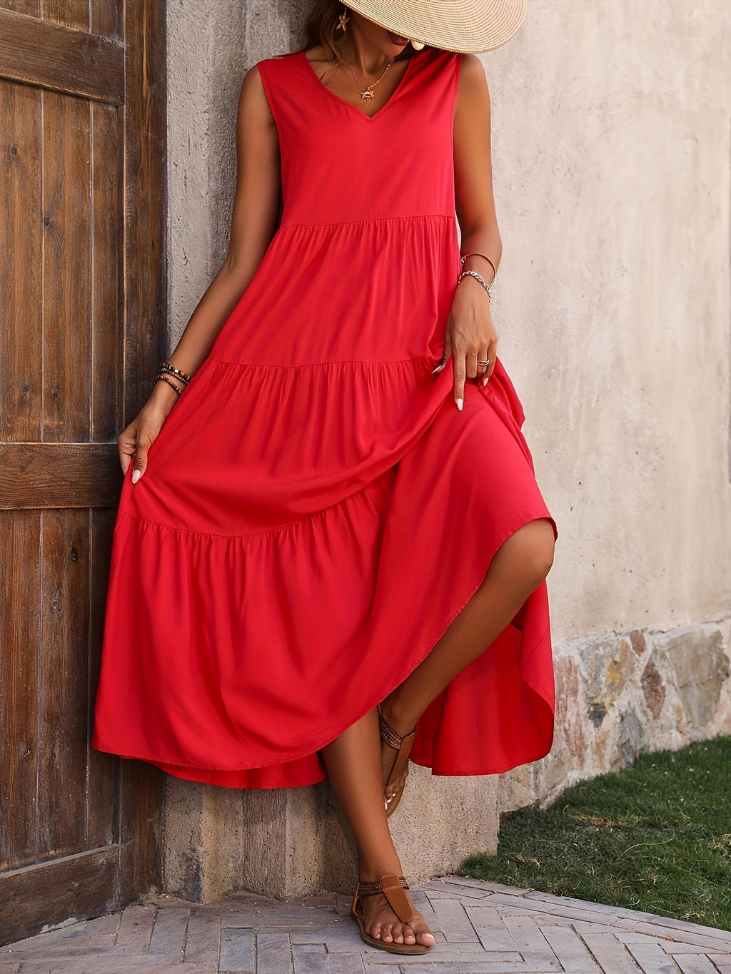 Odette™ - Robe à couches avec décolleté en V confortable